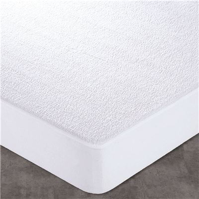 protège matelas grands bonnets 90x190x30 - blanc