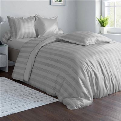 Housse de couette 140x200 - gris perle