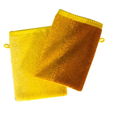 Gants de toilette 15x20 Lot de 2 - jaune