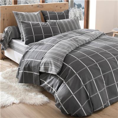 Housse de couette 140x200 - gris foncé