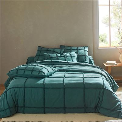 Housse de couette 140x200 - bleu vert