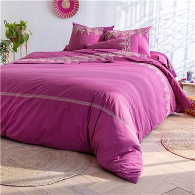 Housse de couette 140x200 - rose fuchsia