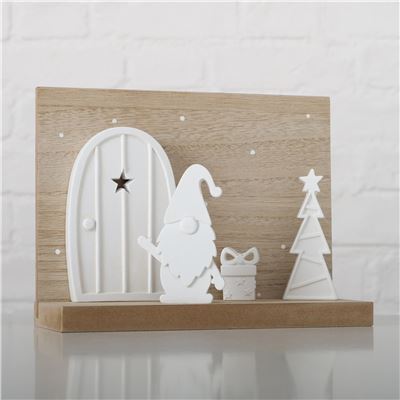 Déco Noël h15cm - blanc