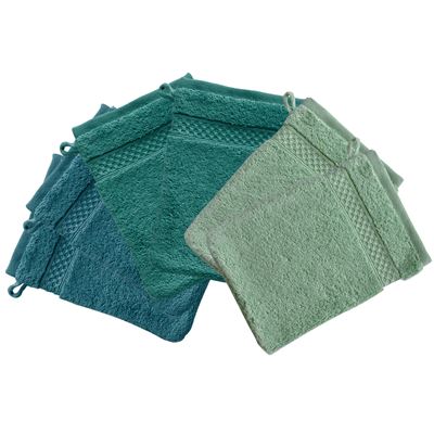 Lot de 6 gants de toilette 15x21 - bleu marine