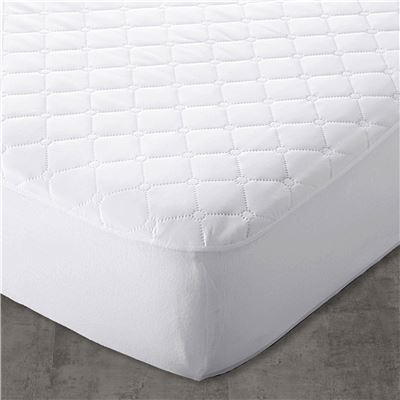 protège matelas grands bonnets 90x190x30 - blanc